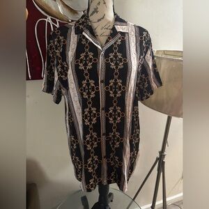 Elegant Black and Gold Men's Shirt